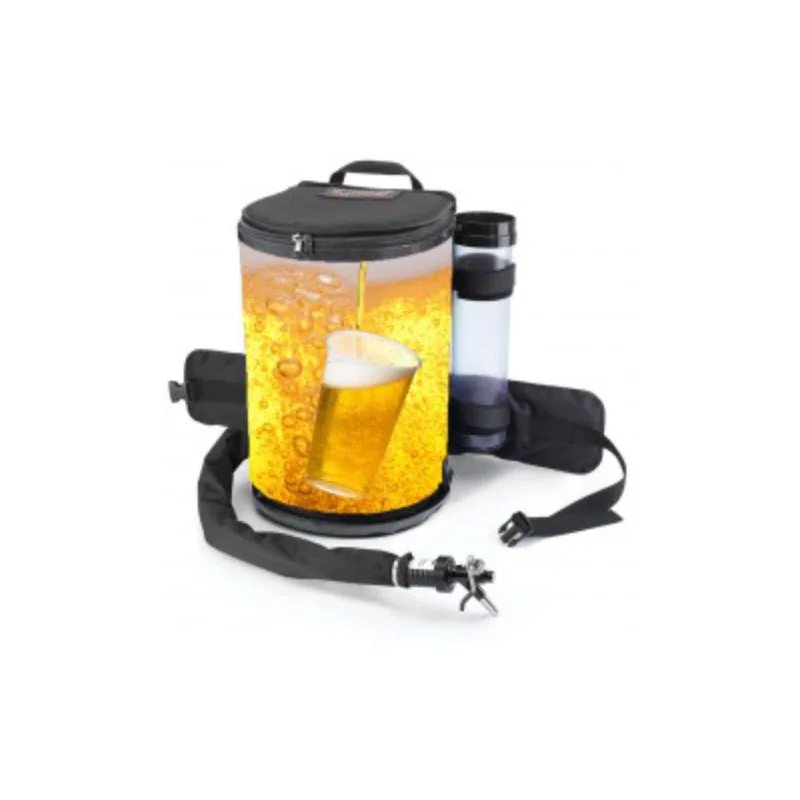 Mochila dispensadora Rocket Man Plus com estampa de cerveja a ser servida